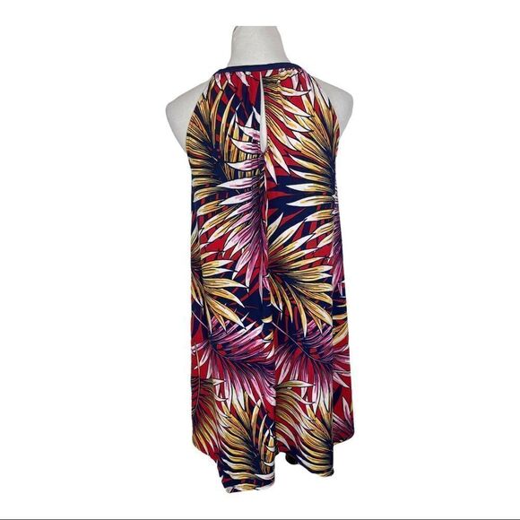 Studio JPR Halter Summer Dress Palm Leaves Red Blue Tassels Size Small - Picture 4 of 9